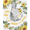 Baby Elephant, Sunflower And Words-11CT Stamped Cross Stitch 40*50cm tapestrymarket