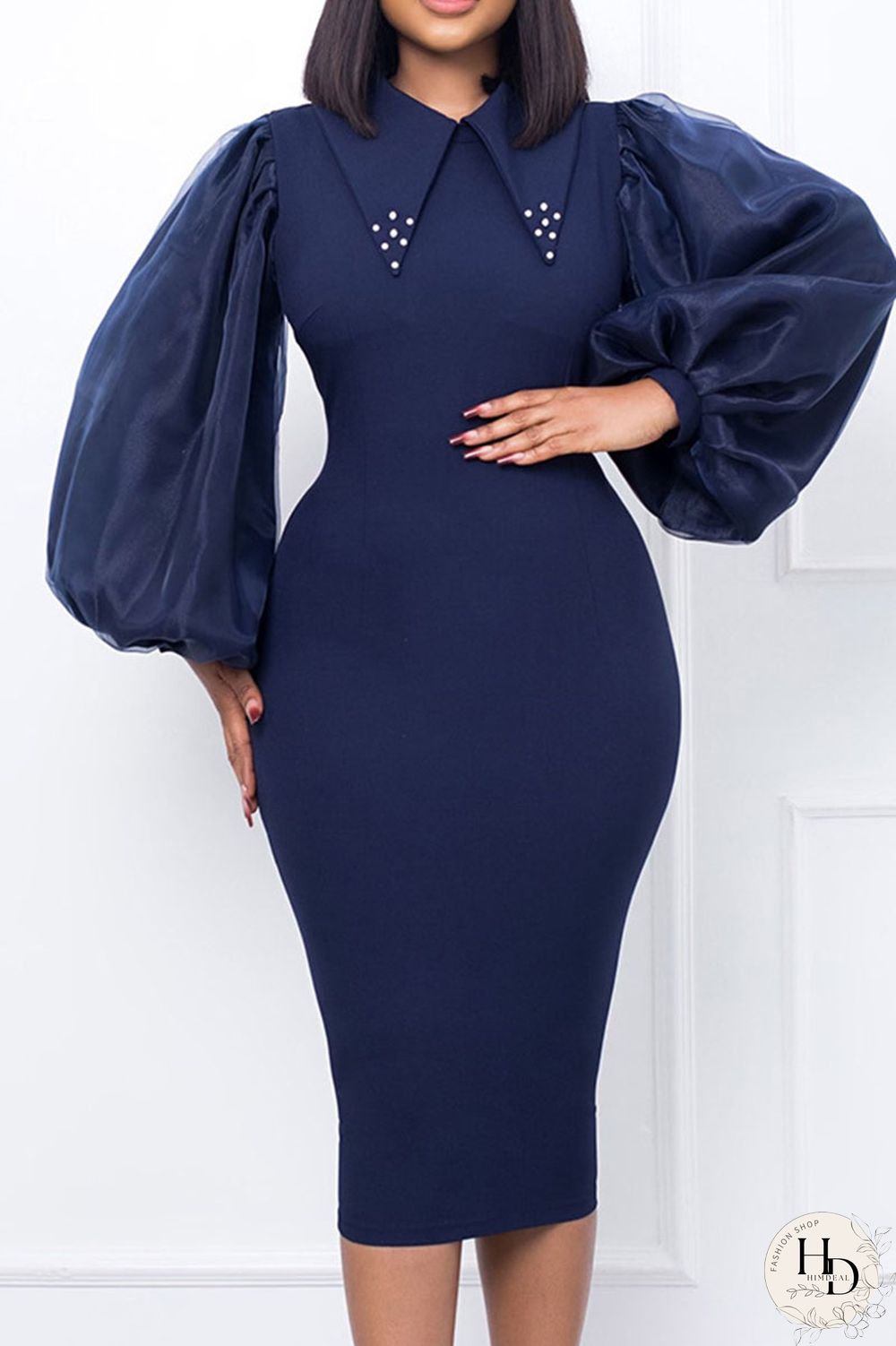 Red Casual Solid Patchwork Beading Turndown Collar One Step Skirt Dresses