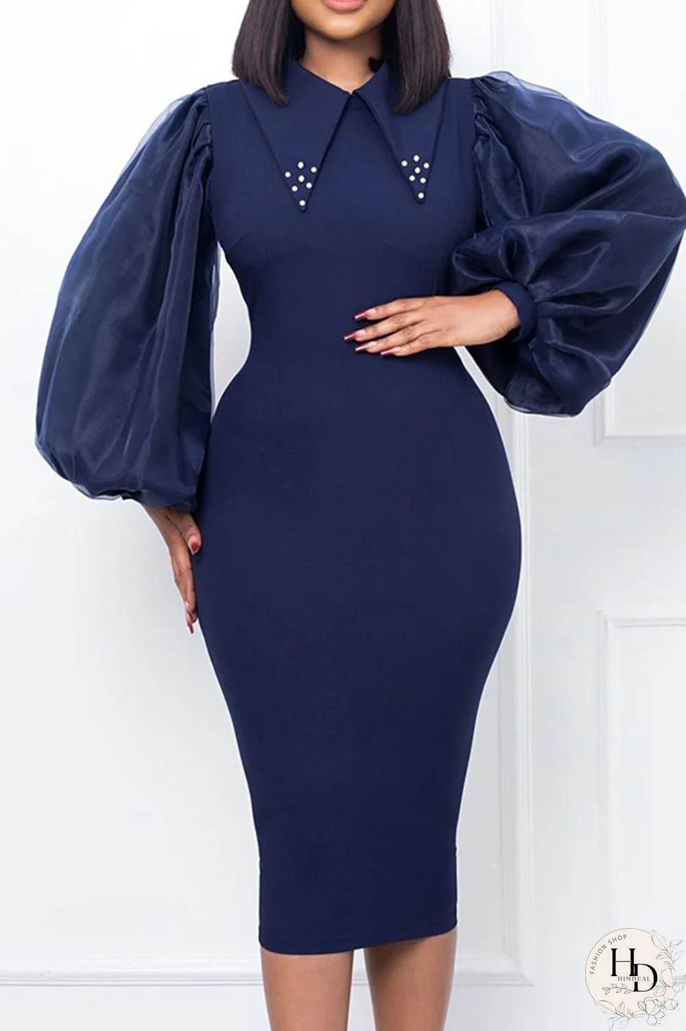 Red Casual Solid Patchwork Beading Turndown Collar One Step Skirt Dresses