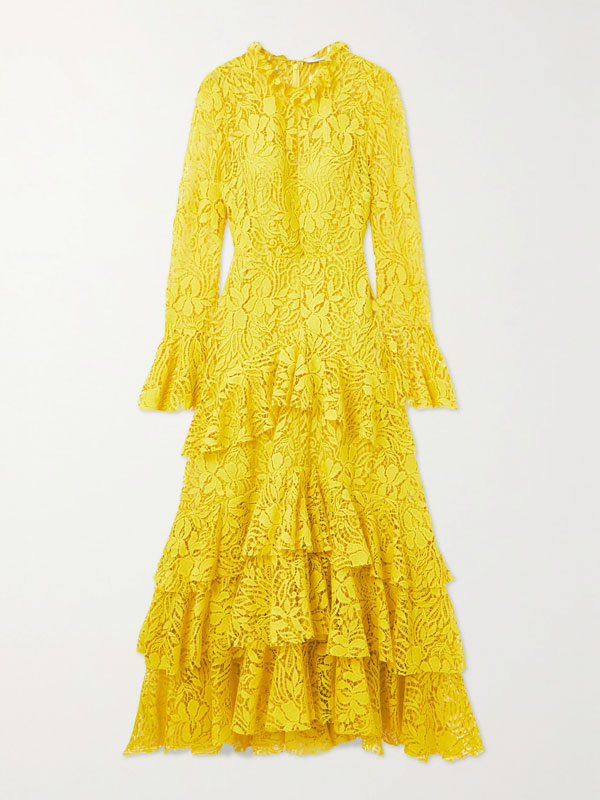 Tiered Ruffled Recycled-guipure Lace Maxi Dress