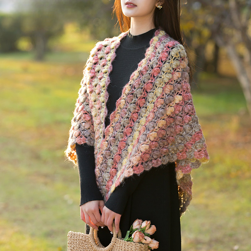 Susan's Seashell Crochet Shawl DIY Kit - Handmade Yarn & Pattern Pack