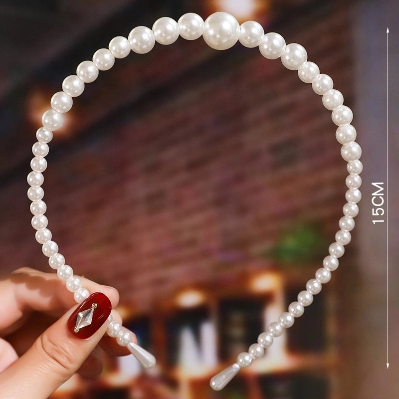 Women’s Fashion Waves Alloy Inlay Artificial Pearls Headwear