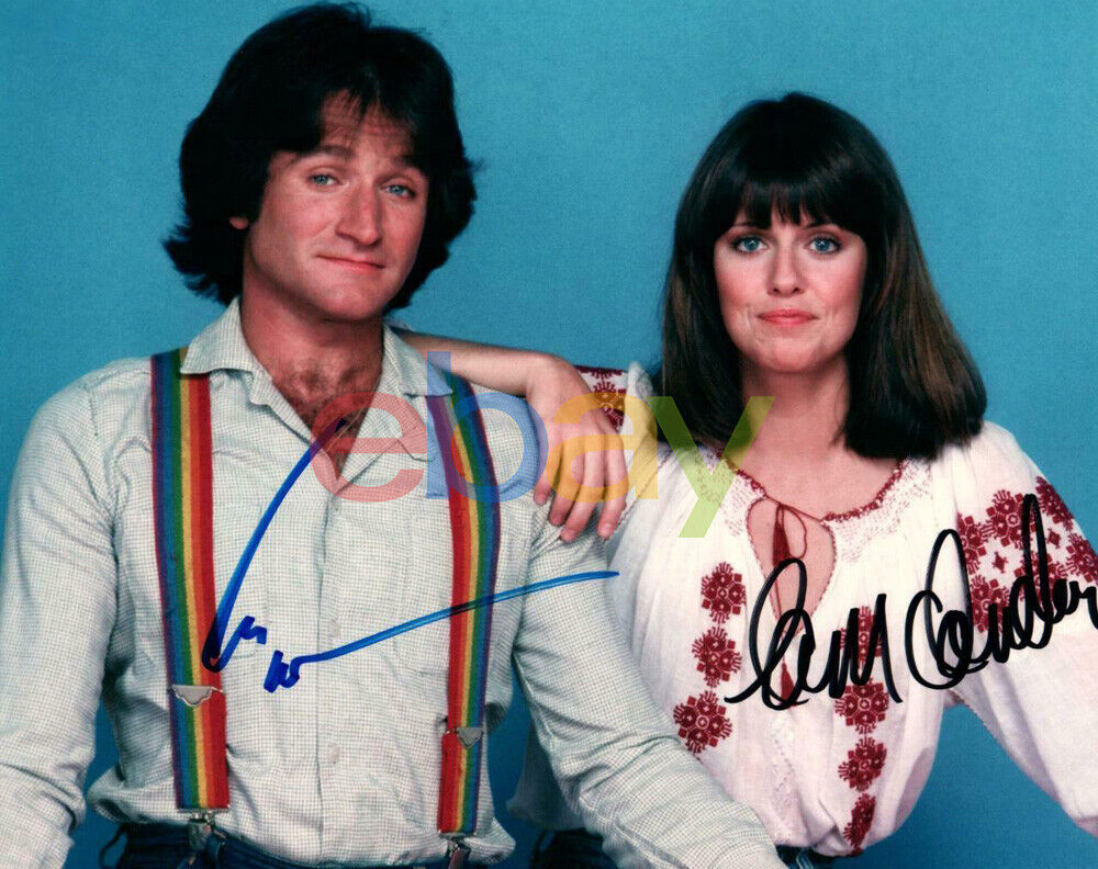 Pam Dawber Robin Williams 8x10 signed Photo Poster painting autographed Picture reprint