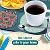 6Pcs/set Diamond Painting Wooden Mandala Coaster Cup Cushion With Holder