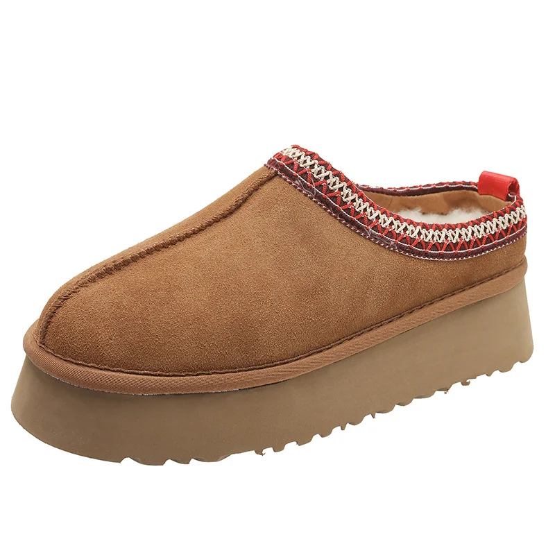 Churchf Churchf Size Cotton Shoes Female Winter 2023 New Fur Integrated Baotou Slippers Female Loose Cake