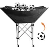 [US Local Warehouse] Collapsible Hammock Ball Cart with Wheels Volleyball Cart with Carry Bag Garage Sports Equipment Organizer for Easy Storage and Transport Hold Up To 28 Balls