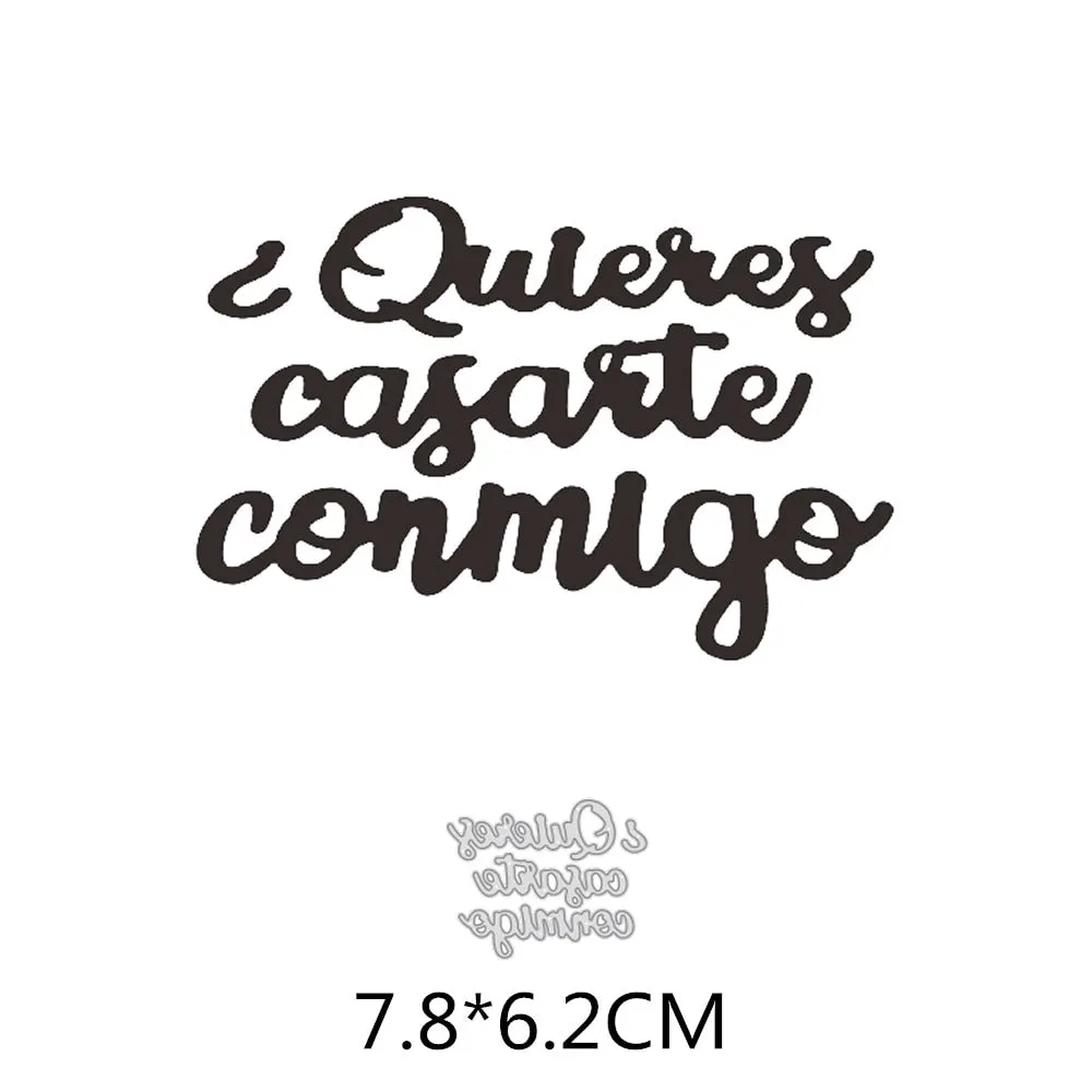 Various Spain Words Dies Cut Metal Stencil Template for DIY Embossing Paper Photo Album Gift Greeting Cards Making New Arrival