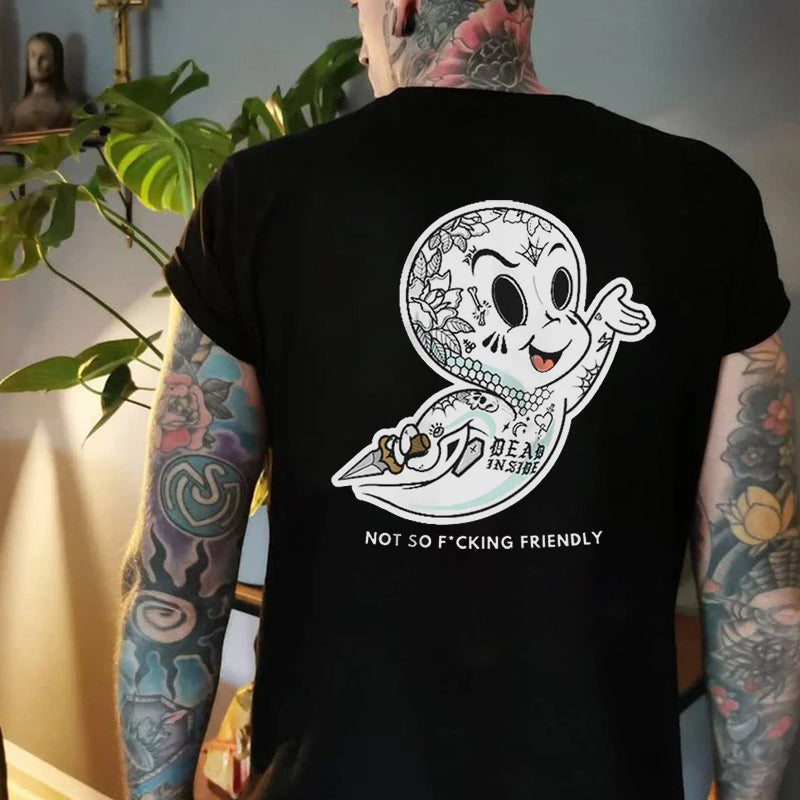 NOT SO FUCKING FRIENDLY Ghost Baby Graphic Casual Black Print T-shirt