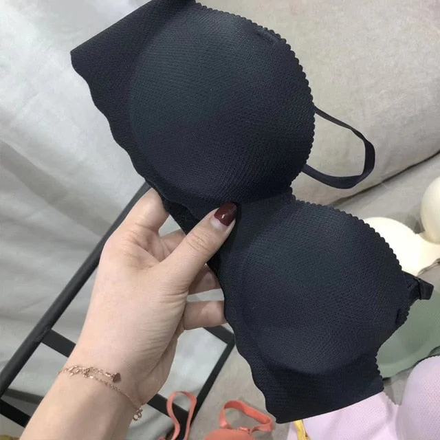 DERUILADY Comfortable And Breathable Push Up Bra Sexy Seamless Wireless Bra For Women Soft Gather Bralette Without Steel Ring