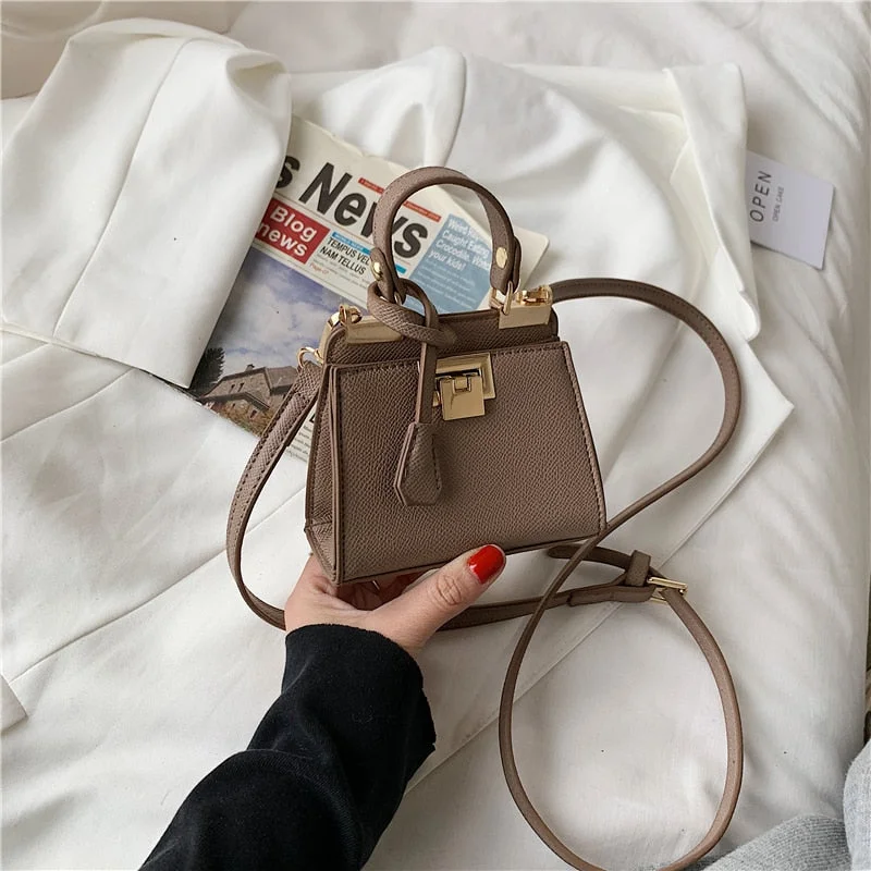 էѧӧܧ Luxury lock small square bag shoulder bag PU Leather for Women 2021 Summer Handbag Brand Luxury Crossbody Purses