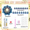 DIY Blue Lotus Diamond Painting Candle Holder
