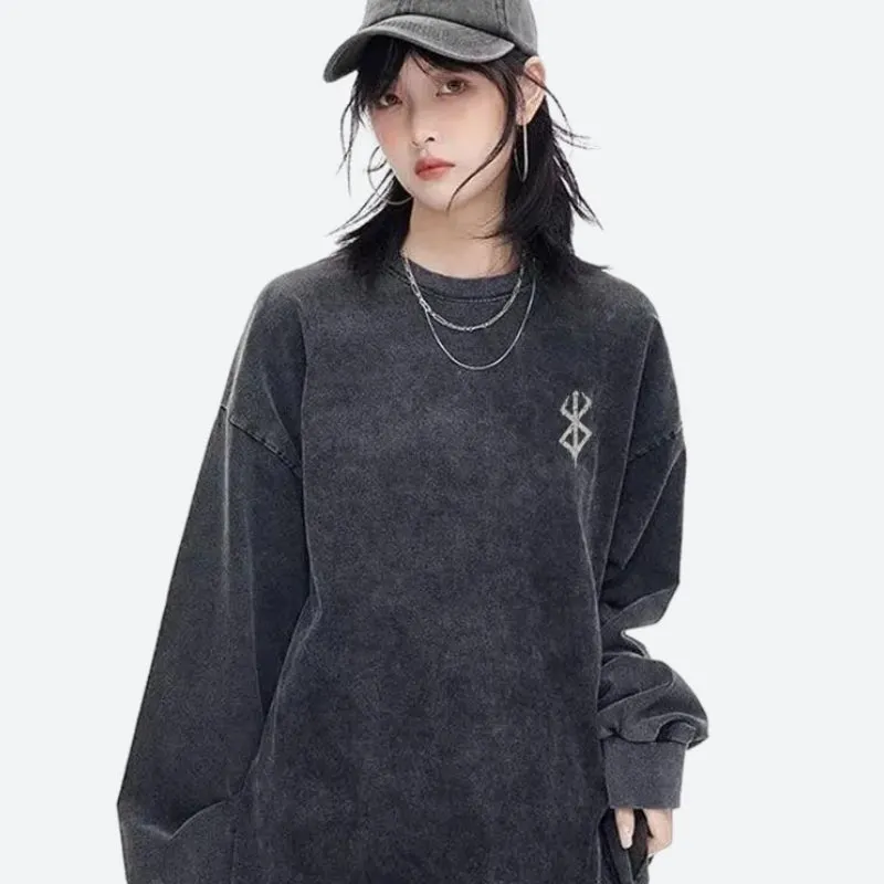 Brownm Printed Distressed Unisex Sweatshirt