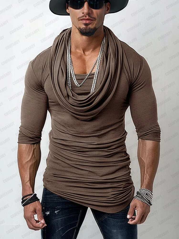 Stretch Slim Fit Drape Collar Top QueenFunky
