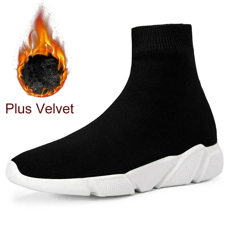 MWY Winter Short Plush High Top Socks Women Sneakers Casual Walking Shoes Unisex Platform Shoes Plus Size Zapatillas Mujer