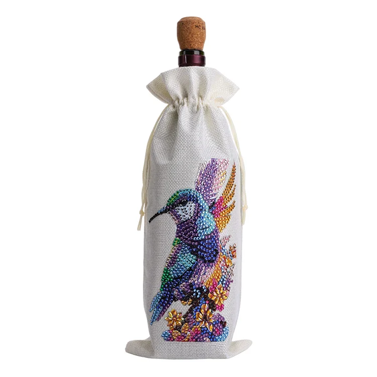 DIY Diamond Painting Wine Bags Diamond Art Liquor Bottle Covers (Hummingbird)