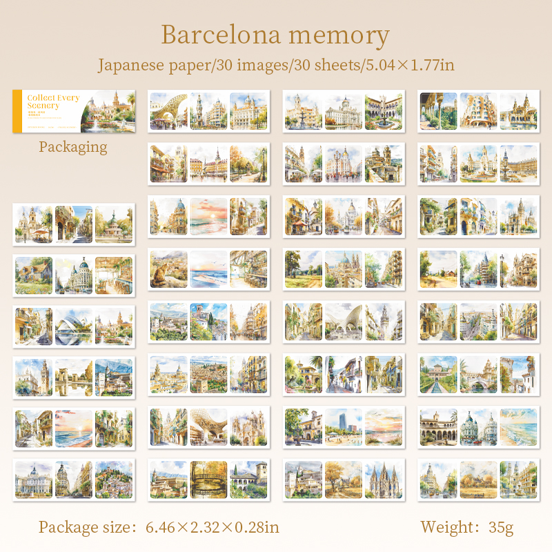 Journalsay Collect Every Scenery Series Vintage Travel Landscaping Strip Sticker Book 