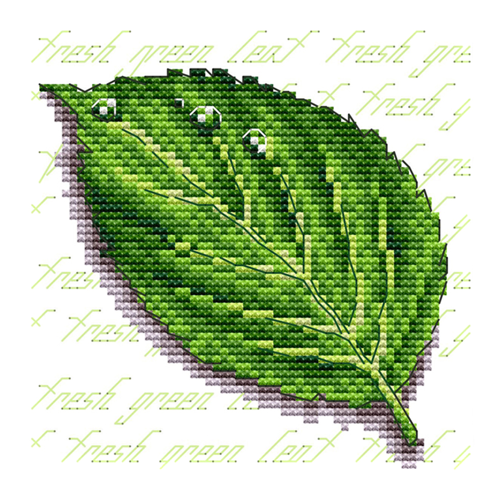 

Leaves - 14CT Stamped Cross Stitch - 16*16CM, 501 Original
