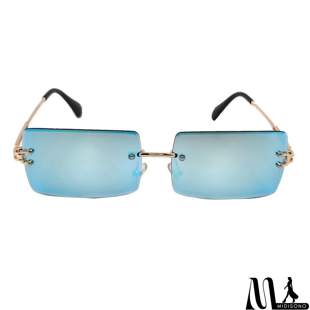 MidiSono - Women Rimless Metal Square Sunglasses