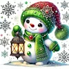 Cute Snowman-18CT Stamped Cross Stitch 30*30cm/11.81*11.81in