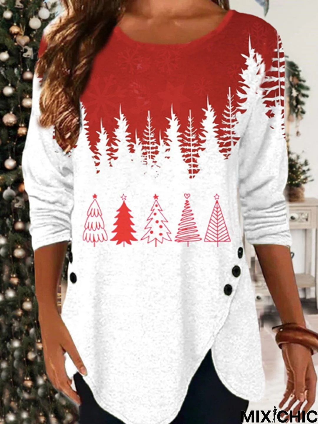 Crew Neck Casual Loose Christmas T-Shirt