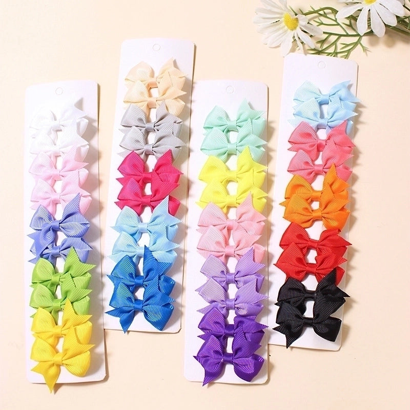 10 Pieces Girl’S Cartoon Style Bow Knot Polyester Hair Clip