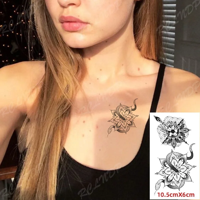 Waterproof Temporary Tattoo Sticker Small Cute Flower Plant Body Art Flash Tatoo Fake Tatto for Women Men