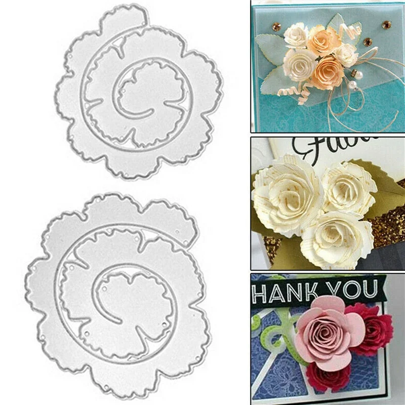 Spiral Decoration Flower Metal Templates Cutting Dies Stencil Scrapbooking Album Paper Cards Decorative Craft Embossing Die