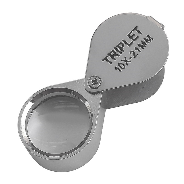 Likron Watches Foldable Triplet Jewelers Loupe Magnifier 10X20X30X Pocket Magnifying Glass for Jewelry