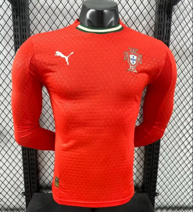 2526 New Season Portugal Home Jersey Long Sleeve Player Edition