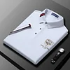 New men's solid color casual high-end polo shirt