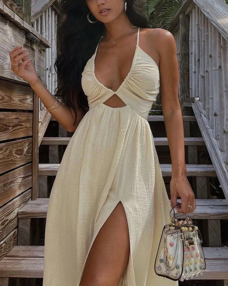 Sexy Bust-wrap V-neck Dress