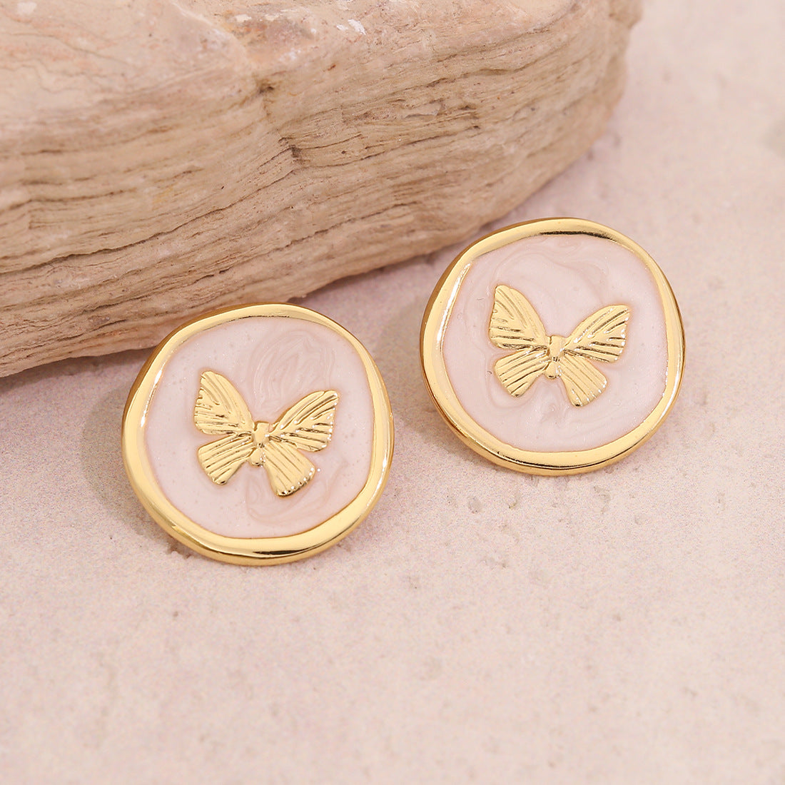 Medieval Monet Garden French Retro Butterfly Earrings Female Niche Earrings E599