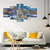(Big Size)5Pcs Christmas Street-Full Round Diamond Painting 100*50CM
