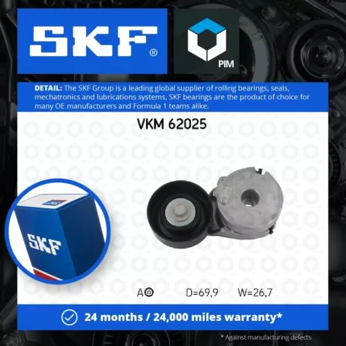 Aux Belt Tensioner fits RENAULT CLIO Mk3 2.0 06 to 14 Drive V-Ribbed SKF Quality Parts