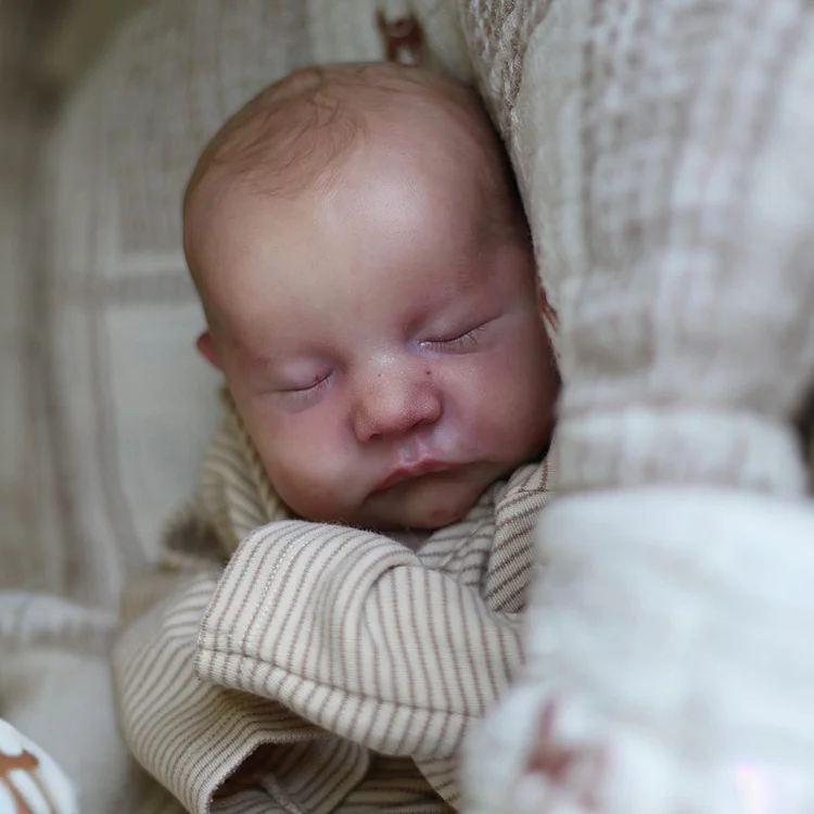 20" Newborn Sleeping Silicone Vinyl Baby Preemie Handmade Soft Lifelike Reborn Baby Doll Boy Named Elier with Heartbeat💖 & Sound🔊 Rebornartdoll® RSAW-Rebornartdoll®