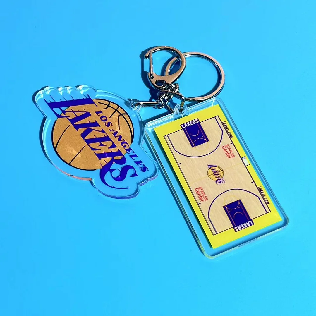L.A. Lakers Stadium&Badge Keychain