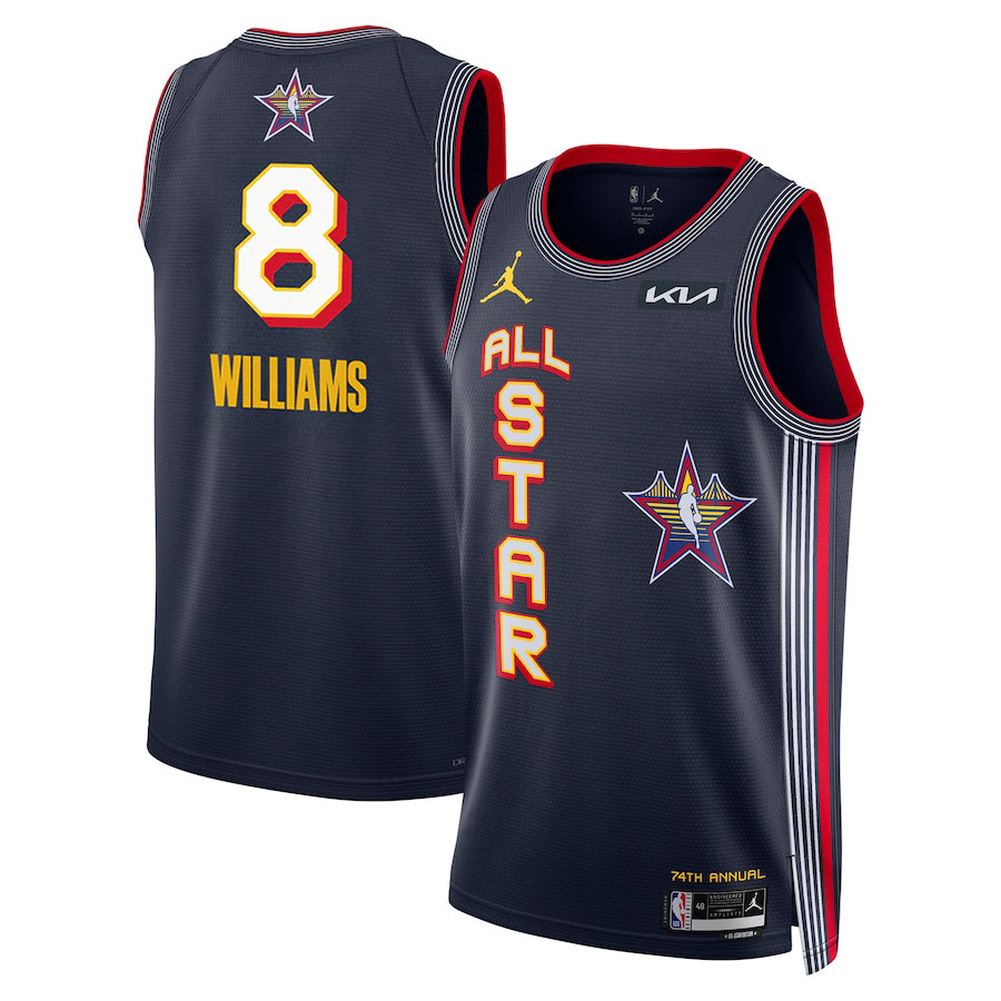 DUNK Sports High Quality Basketball Jalen Williams 8 All-Stars 2025 Edition Fan Support Team Jersey – Navy mysite