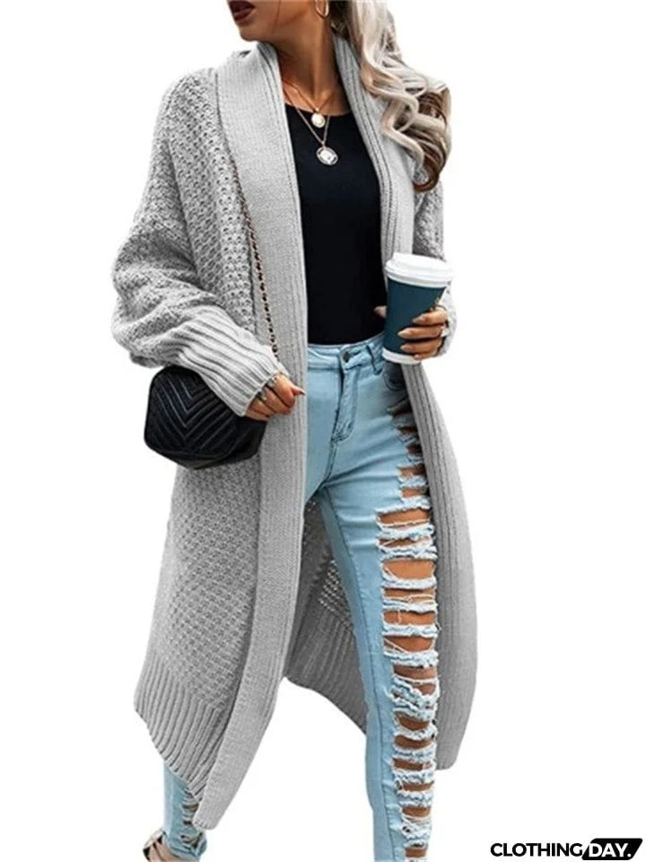 Women’s Casual Long Sleeve Sweater Loose Open Front  Coat