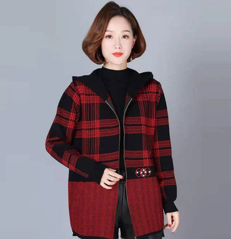 🔥【M-4XL】🧥New thick plaid velvet jacket autumn winter hooded hoodie