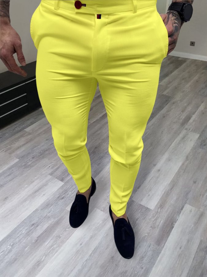 Men's Elegant Yellow Pants 