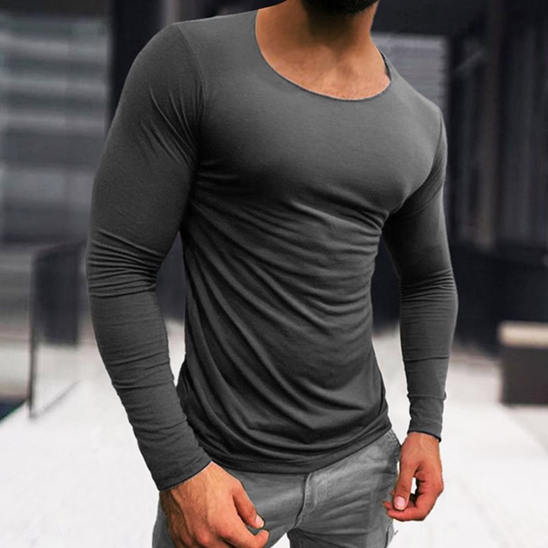 Men's Basic Cotton Breathable Long Sleeve T-Shirt