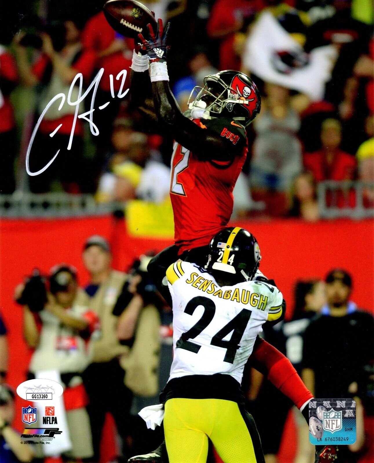 Chris Godwin autographed signed 8x10 Photo Poster painting NFL Tampa Bay Buccaneers JSA COA