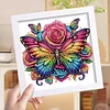 Butterfly Flower 5D DIY Partial Special Shaped Drill Diamond Painting With Frame Kit 17.2x17.2cm