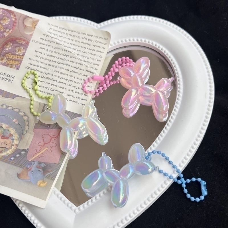 Laser Balloon Dog Doll Key Chain Cute Doll Pendant Student Ornaments Colorful Dog Creative Jewelry Gift