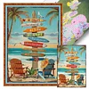 Beach Sign-11CT Stamped Cross Stitch 40*60cm/15.75*23.62in(Big Size)