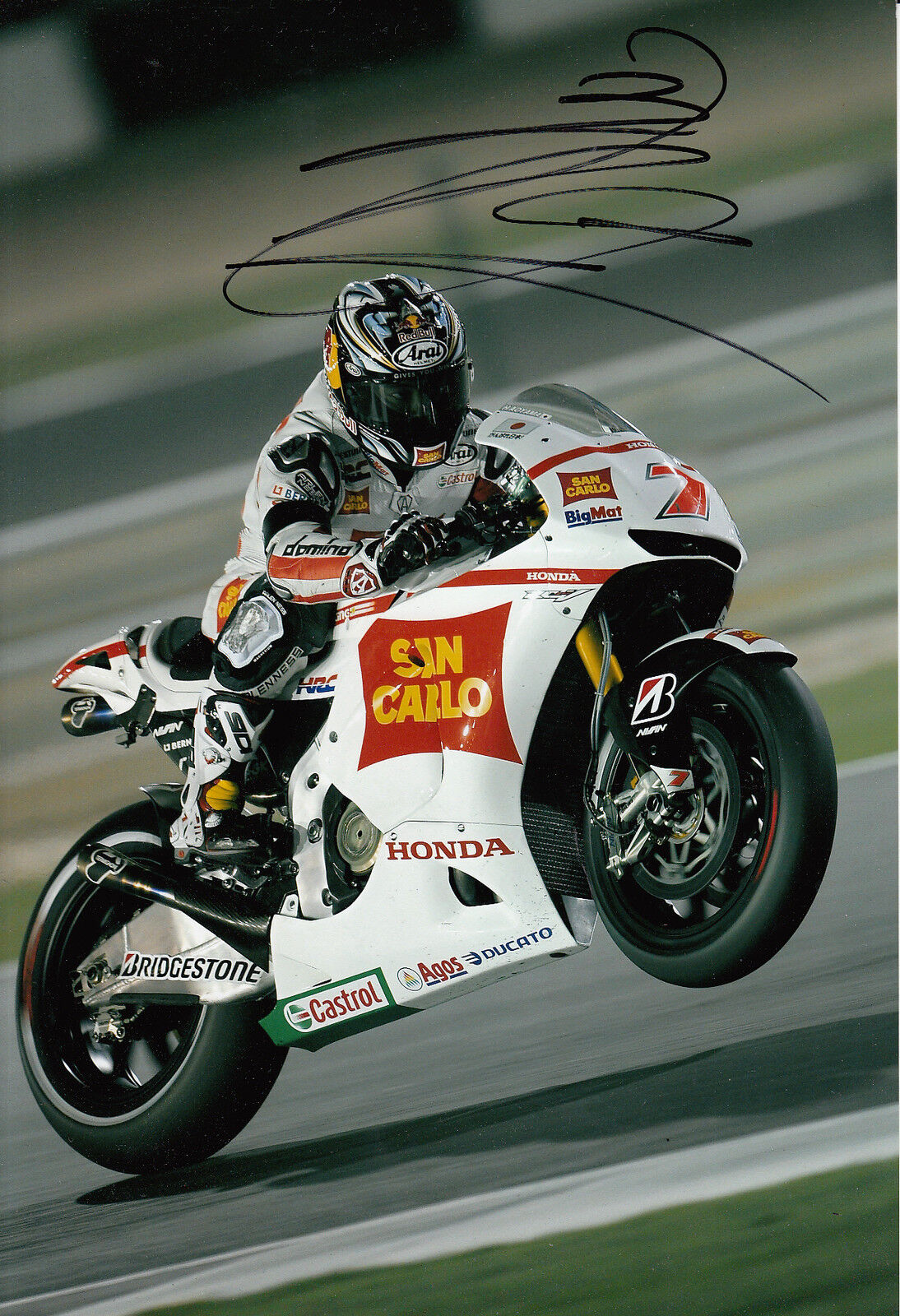 Hiroshi Aoyama MotoGP Hand Signed San Carlo Honda Photo Poster painting 12x8 4.
