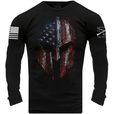 Flag skull print mens T-shirt / [viawink] /