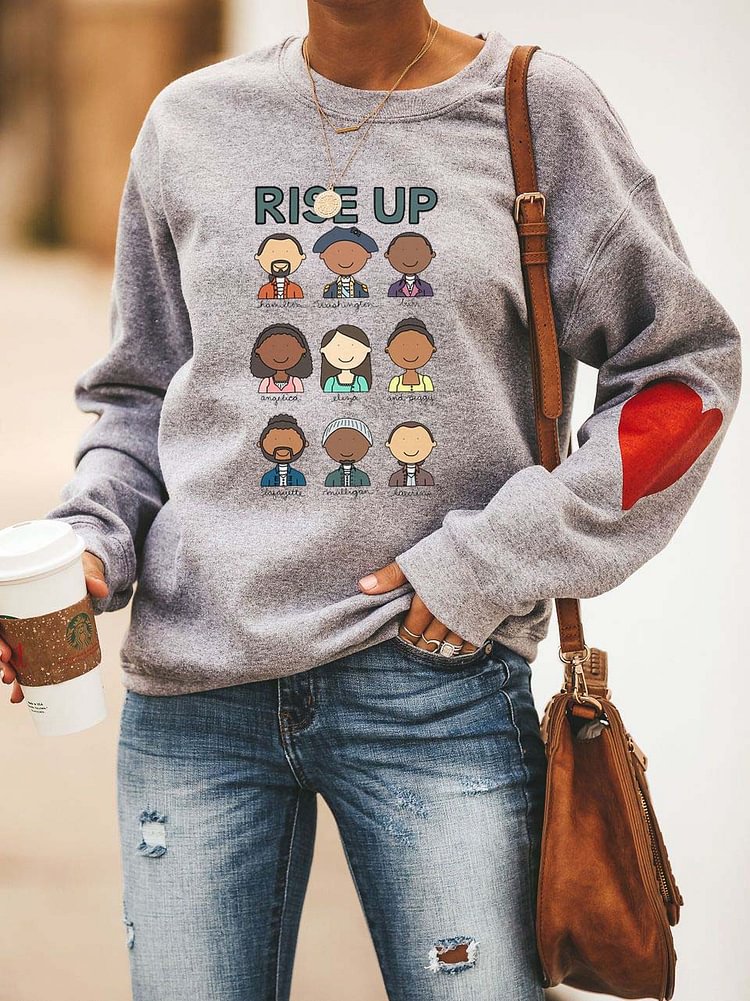 Women's Rise Up Hamilton Character Print Sweatshirt
