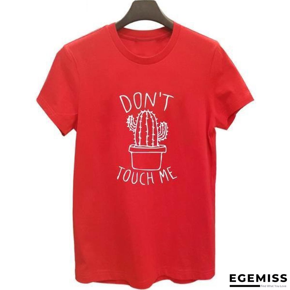 Cactus Printed Women's Cotton T-shirts Top Tee Round Neck T-shirts | EGEMISS