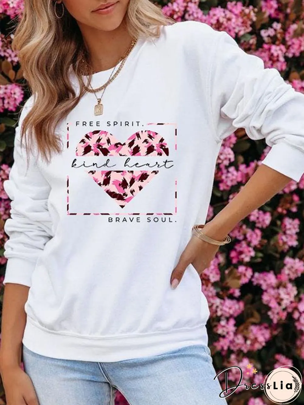 Crew Neck Casual Loose Sweatshirts
